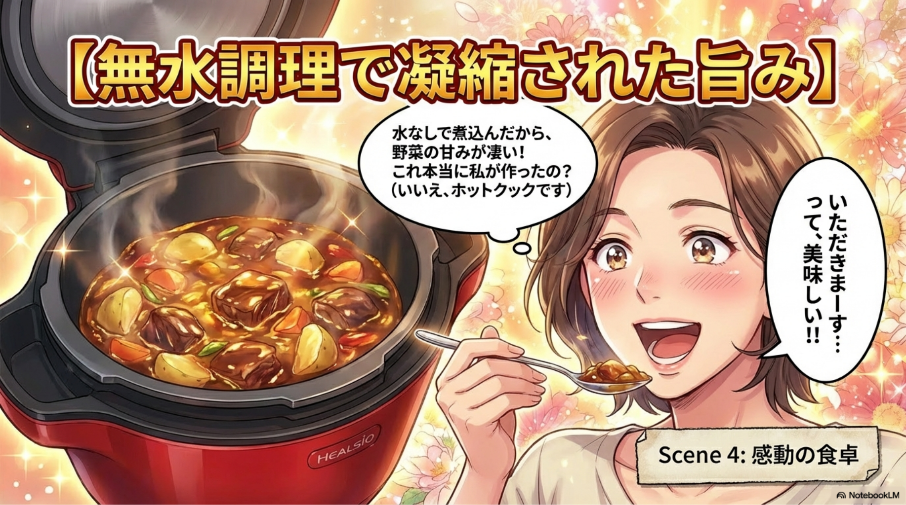 【ホットクック】温度と蒸気のWセンサーで火加減もかきまぜも自動制御するテクノロジー