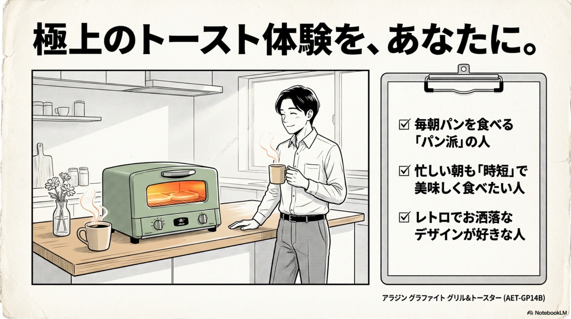 【アラジン】極上のトースト体験とレトロなデザイン。パン派におすすめ