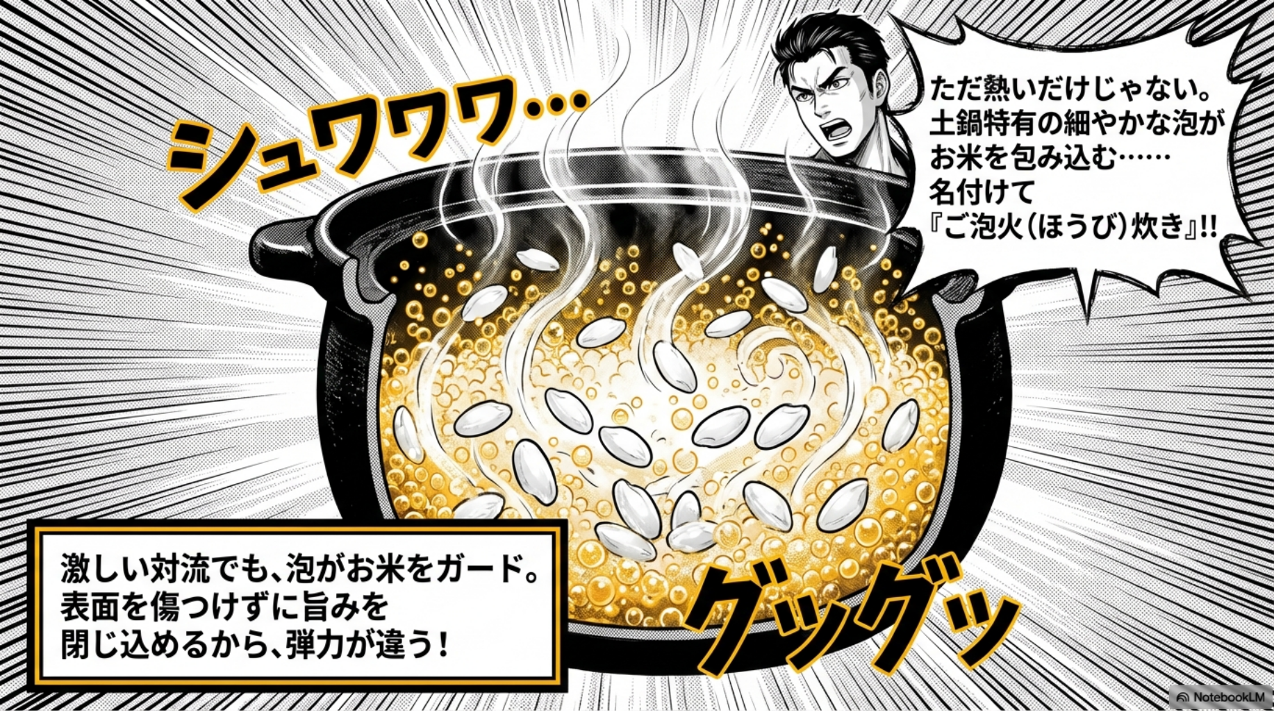 【タイガー 土鍋ご泡火炊き】土鍋特有の泡がお米を包み込み傷つけずに旨みを閉じ込める