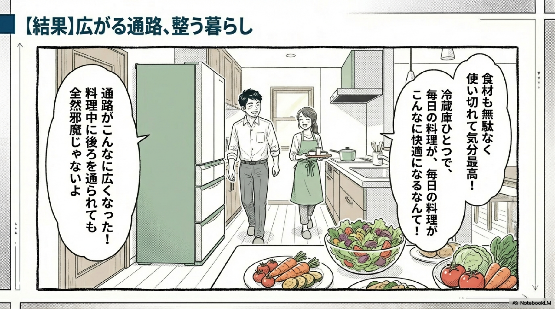 【パナソニック 冷蔵庫】通路が広がり食材も使い切れて整う暮らしの実現