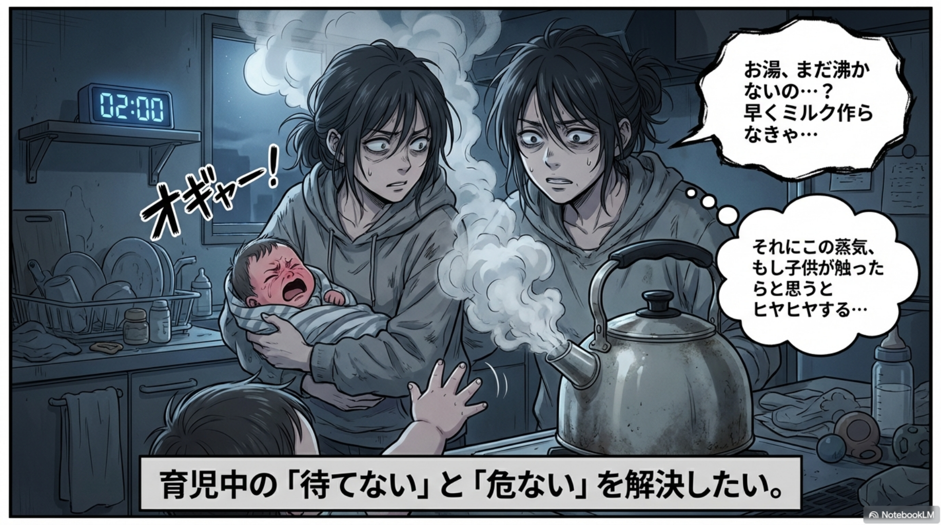 【タイガー 電気ケトル】お湯が沸くのを待てない育児中の悩みと蒸気の危険性