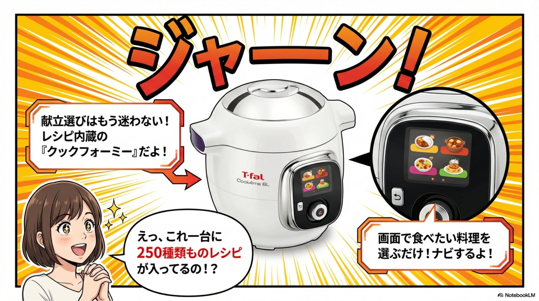 【クックフォーミー】250種類のレシピ内蔵で画面で選ぶだけのナビゲート